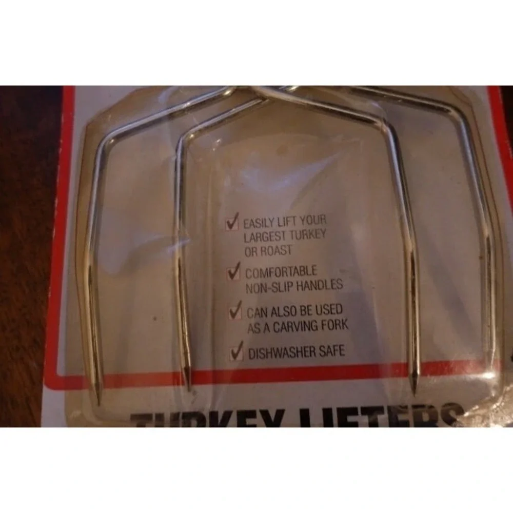 Acme Turkey‎ Lifters Roast Carving Fork Comfortable Non-Slip Handles New
